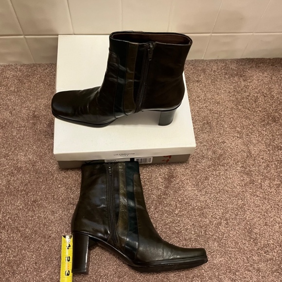 Y2K Liz Claiborne Trinity Flex Boots, Forest Brown Multi Leather - Picture 4 of 11